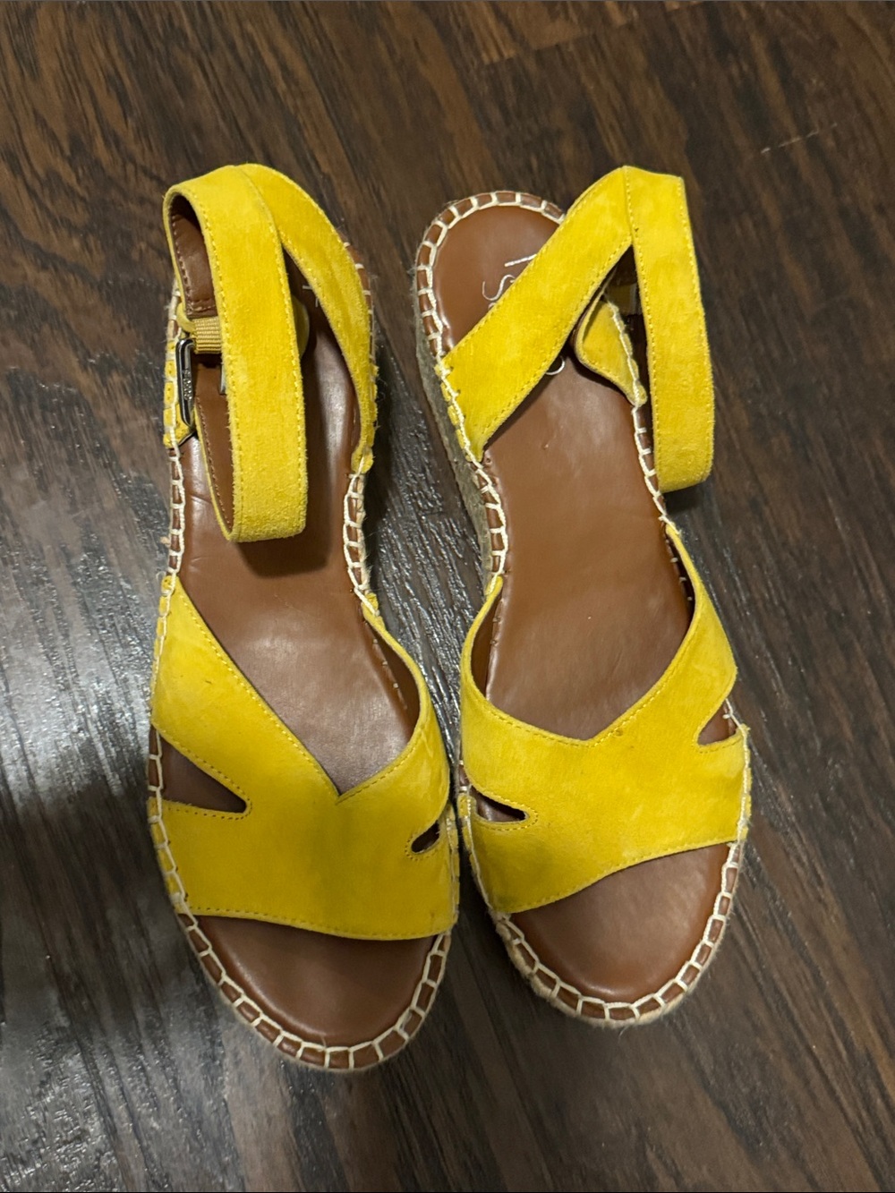 Franco Sarto Yellow Suede Espadrille Sandals - Picture 3 of 11